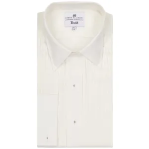 Budd x Kirby Allison Hand Pleated Silk Dress Shirt in Cream