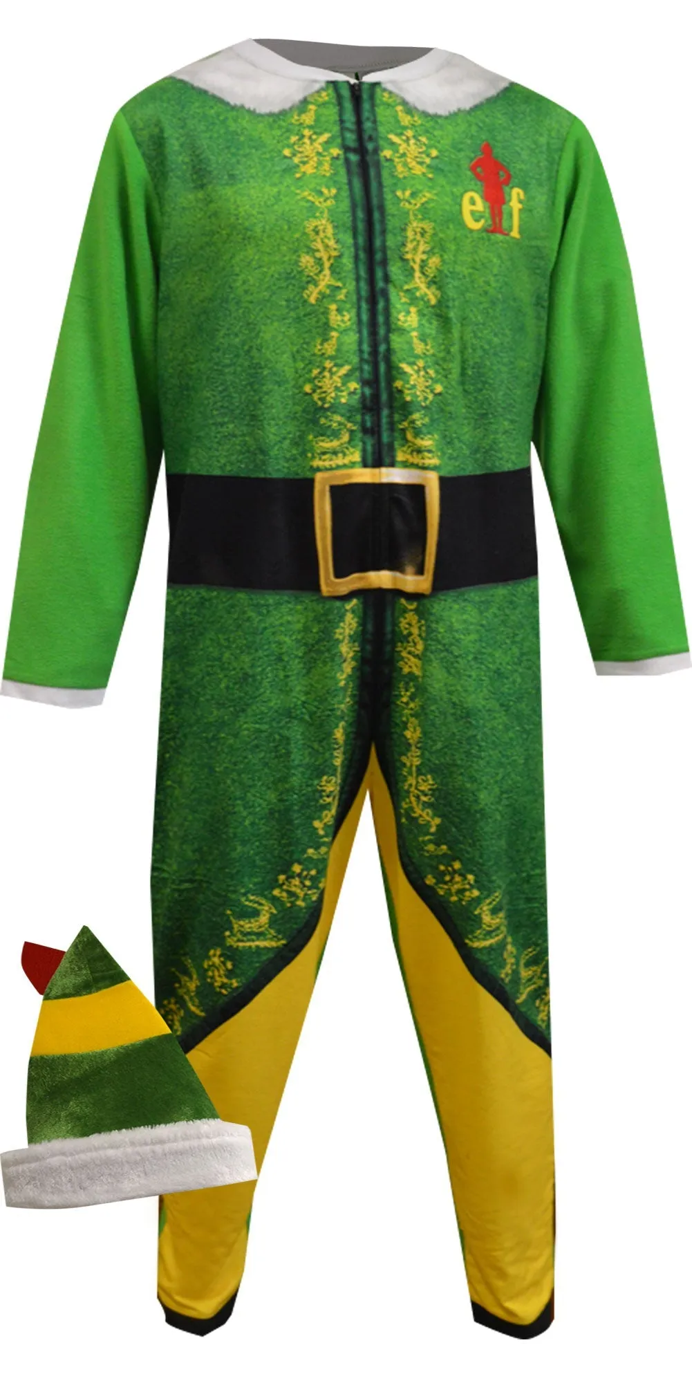 Buddy the Elf Look Like Buddy Onesie Pajama with Hat