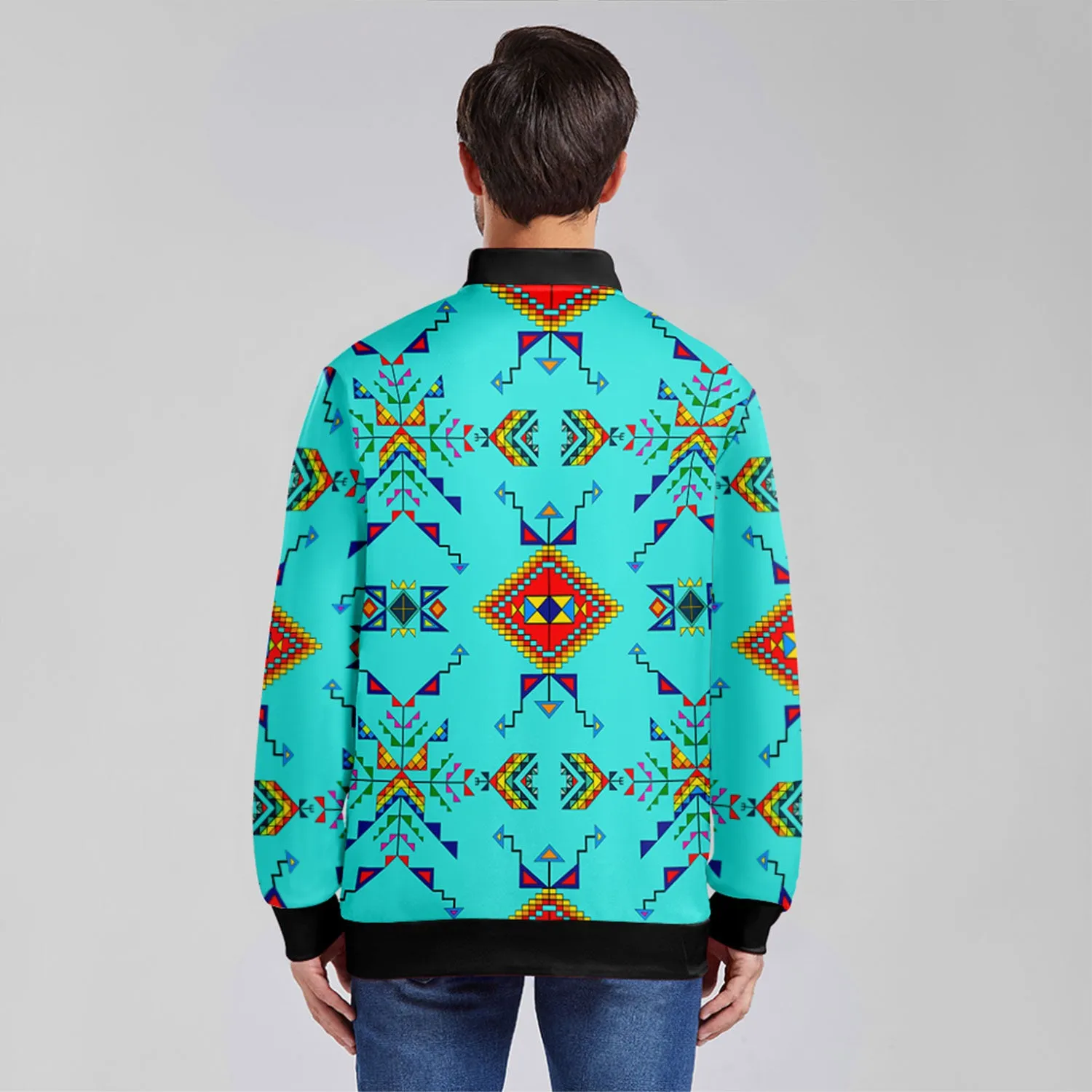 Buffalo Jump Turquoise Zippered Collared Lightweight Jacket