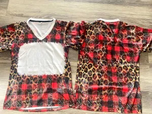 Buffalo Plaid Polyester Bleach T-Shirt