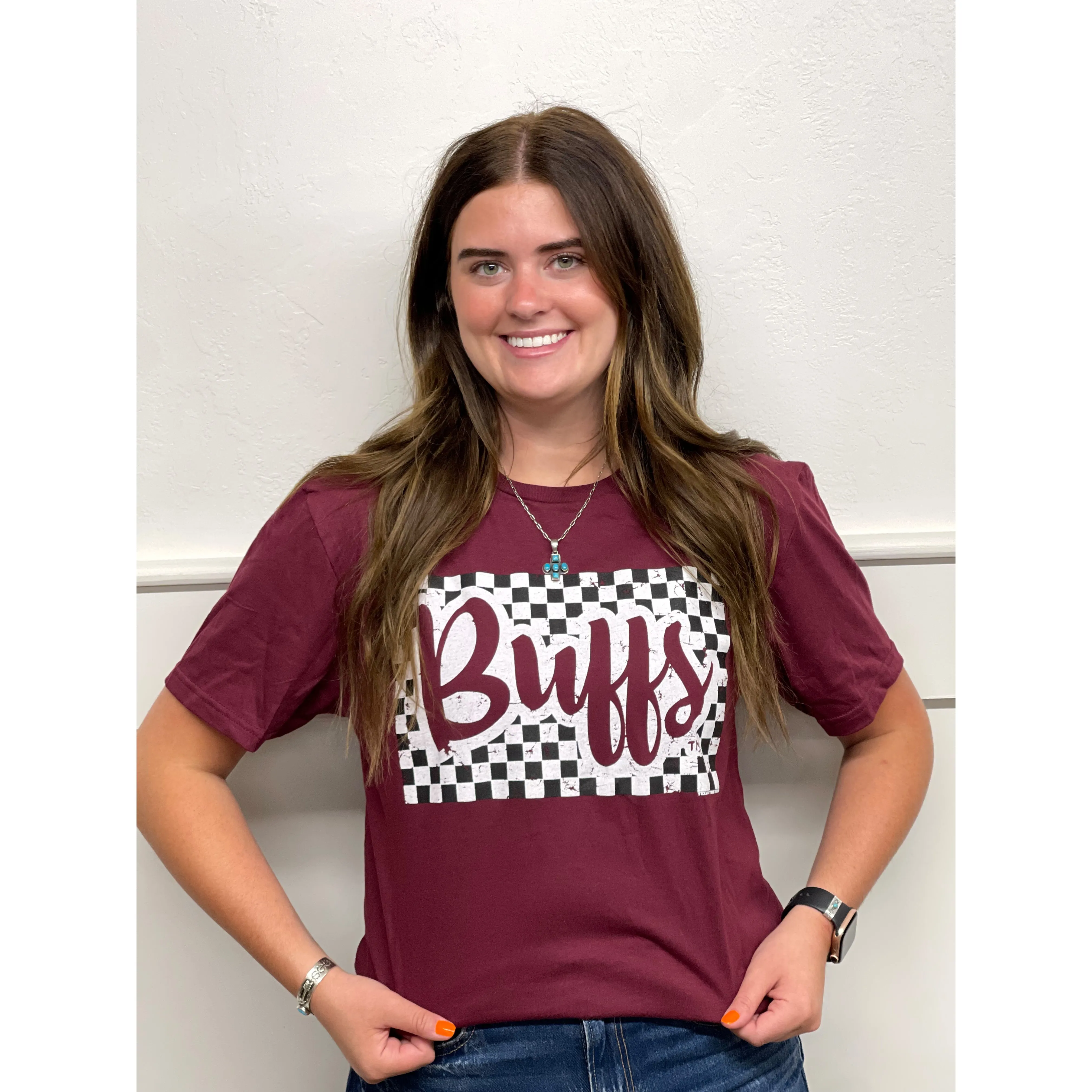 Buffs Checkered Maroon Tee