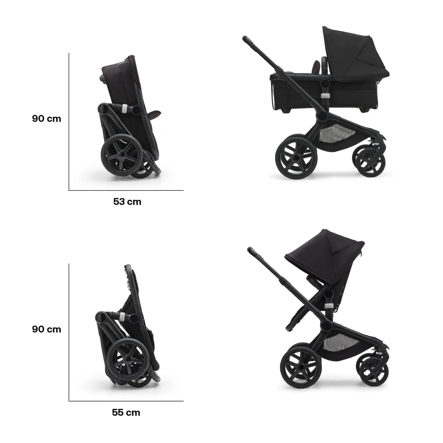 Bugaboo Fox 5, Pebble 360 Ultimate Travel System - Black/Midnight Black/Midnight Black