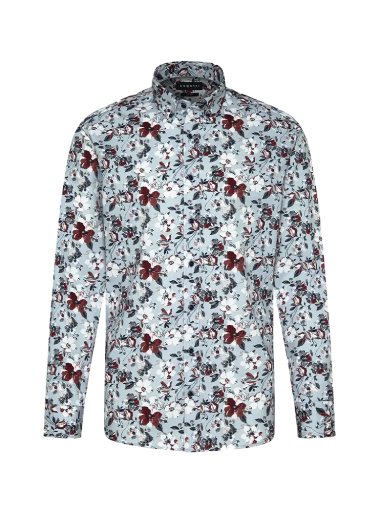 Bugatti - Floral Rose and Blue Printed Shirt