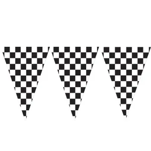 Bulk Black and White Check Flag Banners (6 per Case)