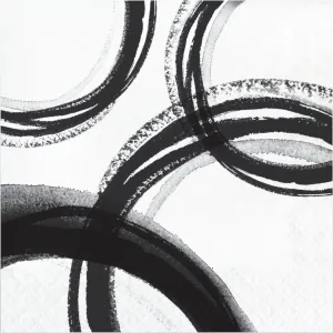 Bulk Black and White Mod Luncheon Napkins (192 per Case)