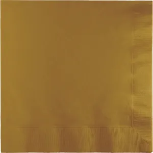 Bulk Glittering Gold Luncheon Napkins 3 ply (500 per Case)