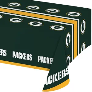 Bulk Green Bay Packers Plastic Table Covers (12 per Case)