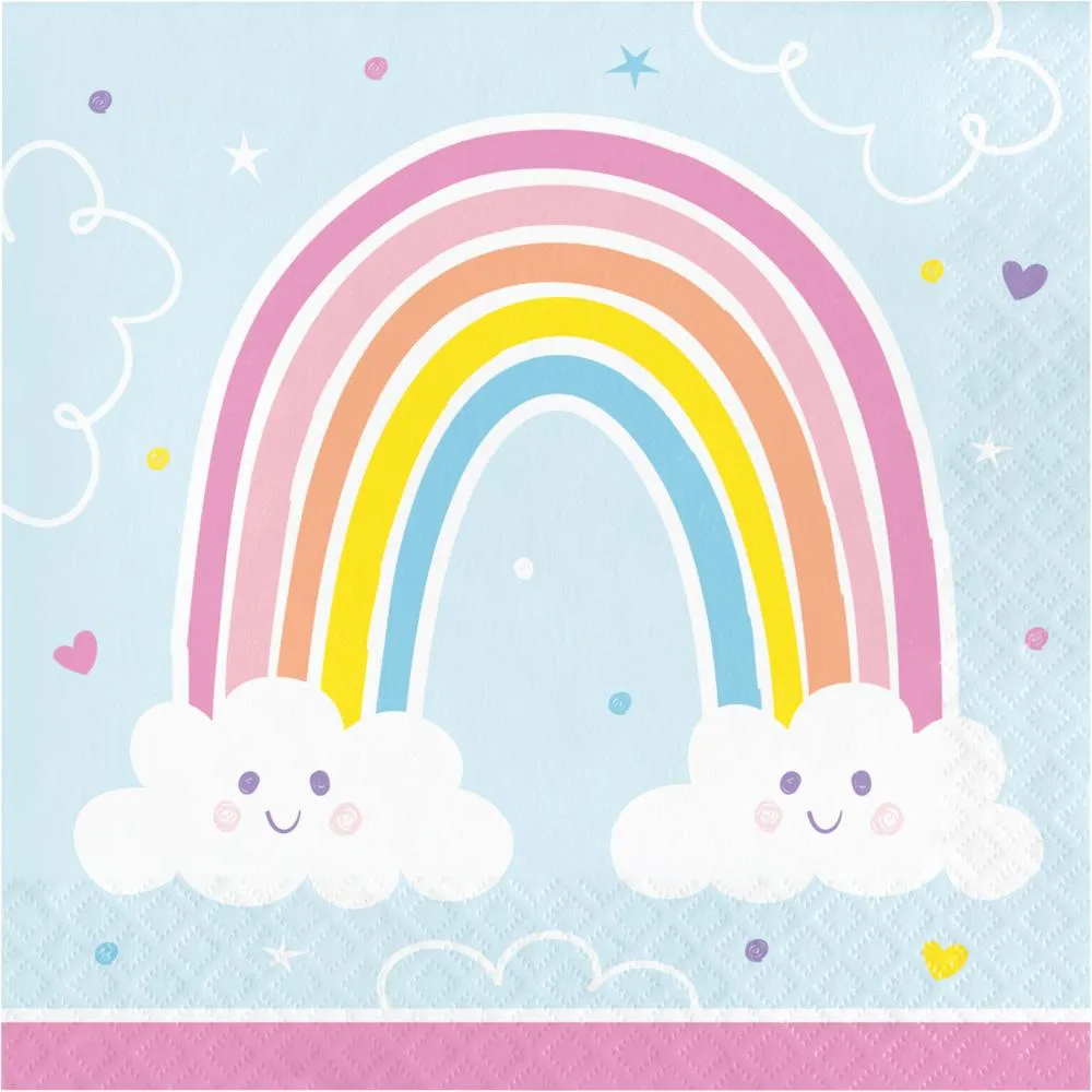 Bulk Happy Rainbow Paper Luncheon Napkins (Case of 192)