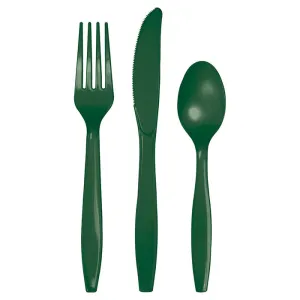 Bulk Hunter Green Assorted Plastic Cutlery (288 per Case)