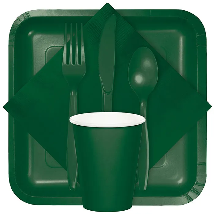 Bulk Hunter Green Assorted Plastic Cutlery (288 per Case)