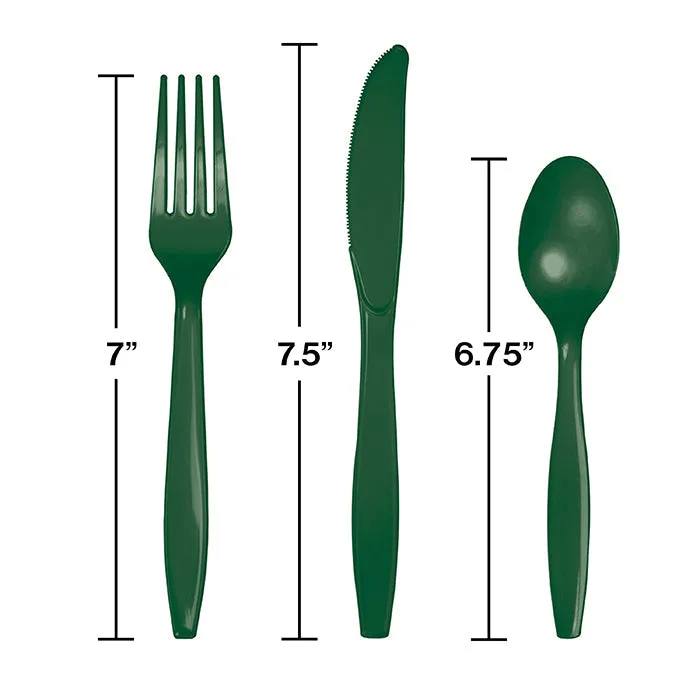 Bulk Hunter Green Assorted Plastic Cutlery (288 per Case)