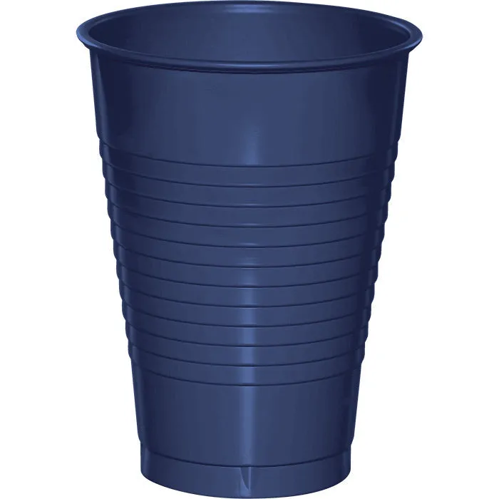 Bulk Navy 12 oz Plastic Cups (240 per Case)