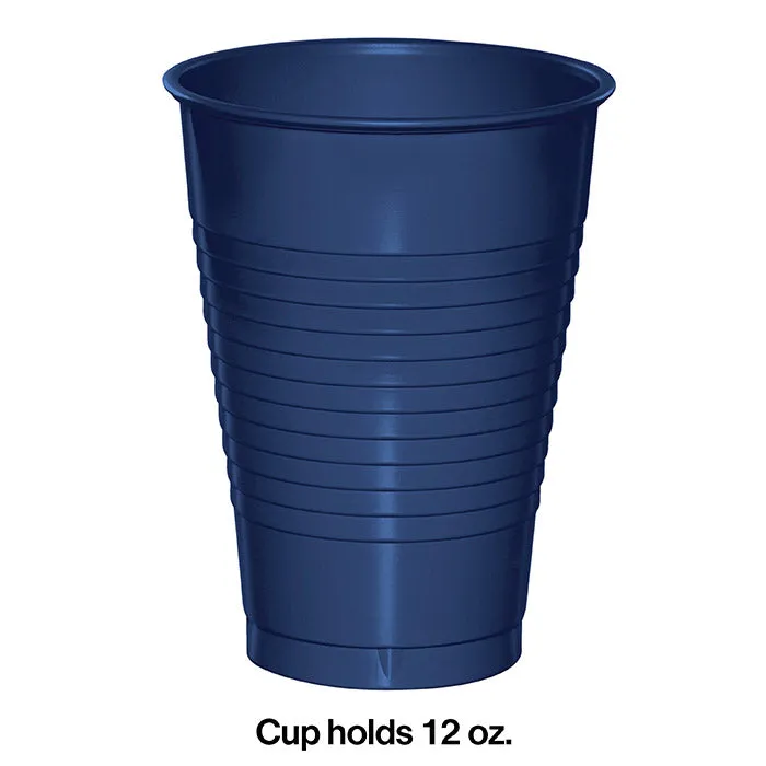 Bulk Navy 12 oz Plastic Cups (240 per Case)