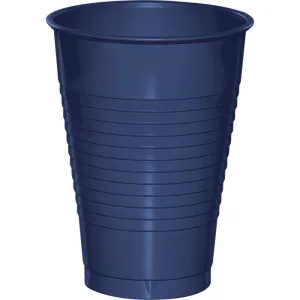 Bulk Navy 12 oz Plastic Cups (240 per Case)