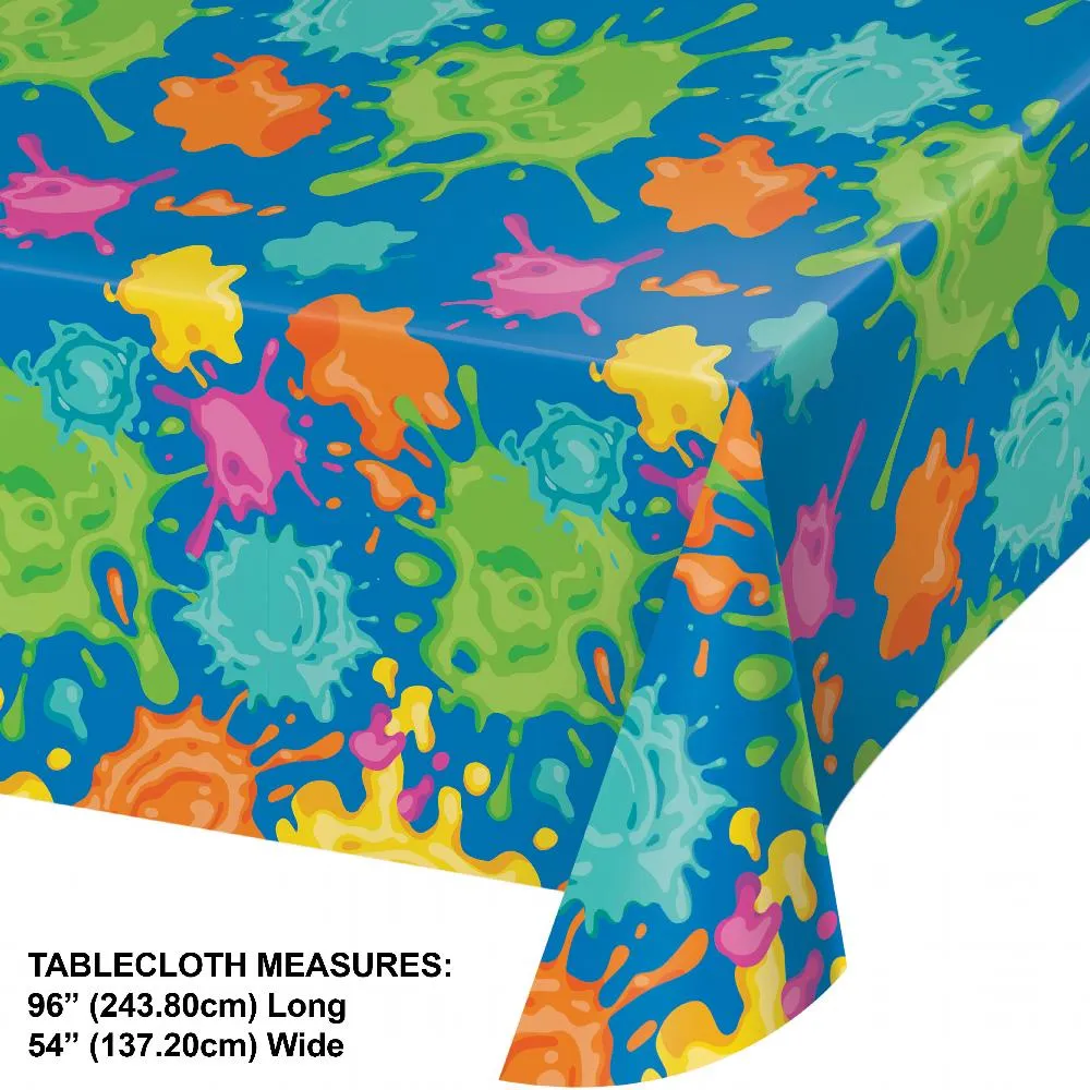 Bulk Paint Splatter Paper Tablecloths (Case of 6)