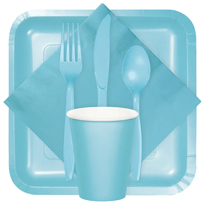 Bulk Pastel Blue Assorted Plastic Cutlery (288 per Case)