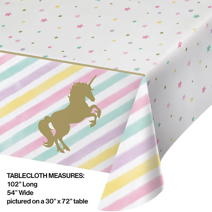 Bulk Sparkle Unicorn Plastic Table Covers (6 per Case)