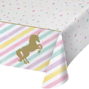 Bulk Sparkle Unicorn Plastic Table Covers (6 per Case)