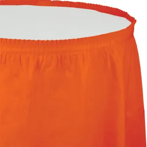 Bulk Sunkissed Orange Plastic Tableskirt 29 inch x 14 ft (6 per Case)