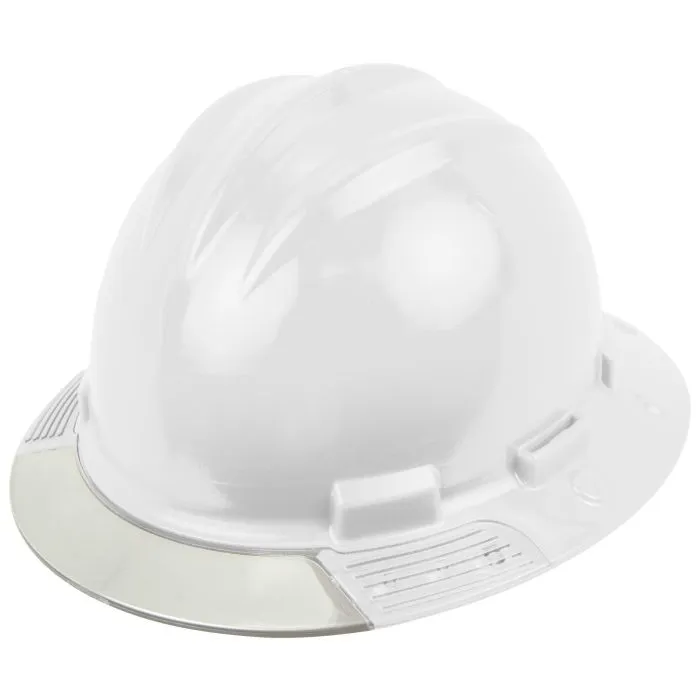 Bullard AboveView Elevate AVWHRC 4 Pt Ratchet Full Brim Hat with FlexGen Suspension and Clear Front Brim Visor, White, 1 Each