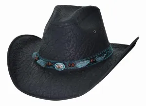 Bullhide Black Leather Hat - The Serenade