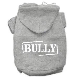 Bully Screen Printed Pet Hoodies Grey Size Sm (10)