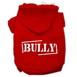 Bully Screen Printed Pet Hoodies Red Size XS (8)