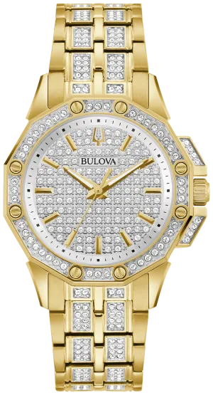 Bulova Octava Crystal Gold tone Ladies Watch 98L302