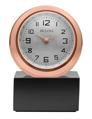 Bulova Sphere Executive Desk Clock - Rose Gold-Tone - Sweep Second Hand