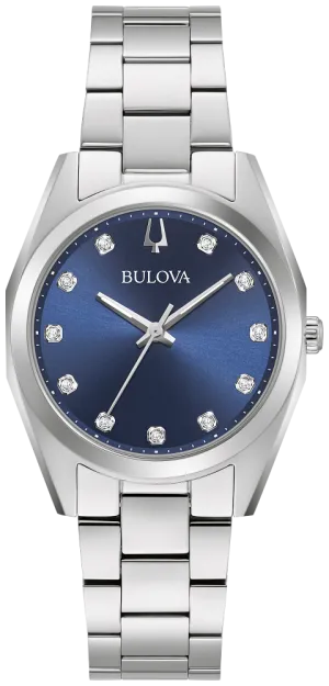 Bulova Surveyor Diamond Blue Dial Ladies Watch 96P229