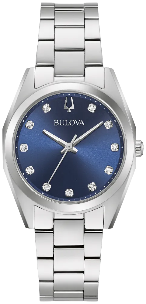 Bulova Surveyor Diamond Blue Dial Ladies Watch 96P229