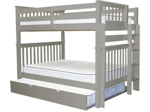 Bunk Beds Full over Full End Ladder Gray   Full Trundle