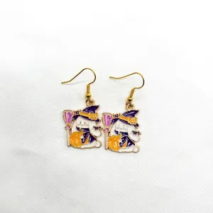 Bunny Witch Enamel Earrings