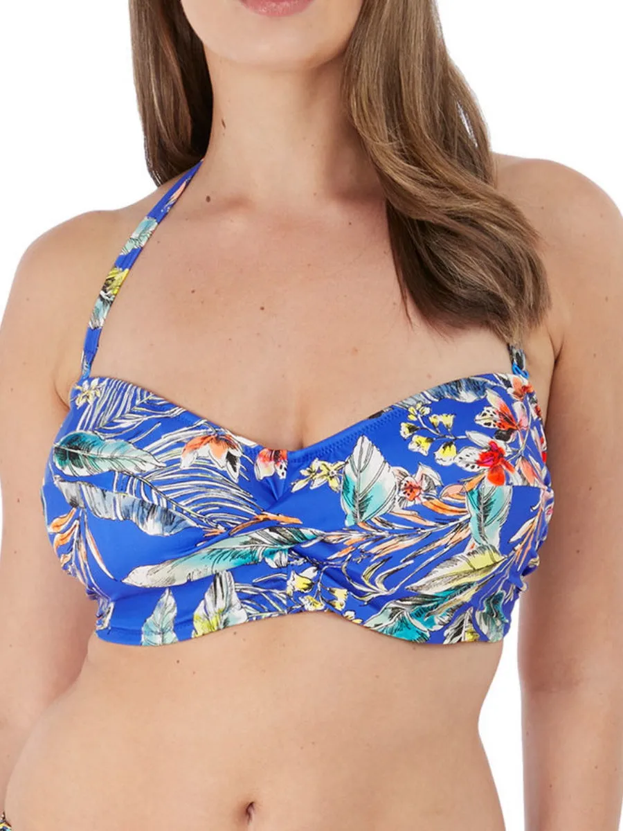 Burano Twist Bandeau Bikini Top - Pacific