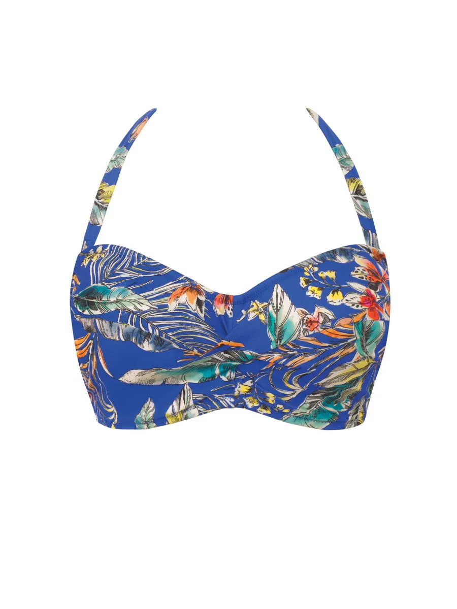 Burano Twist Bandeau Bikini Top - Pacific