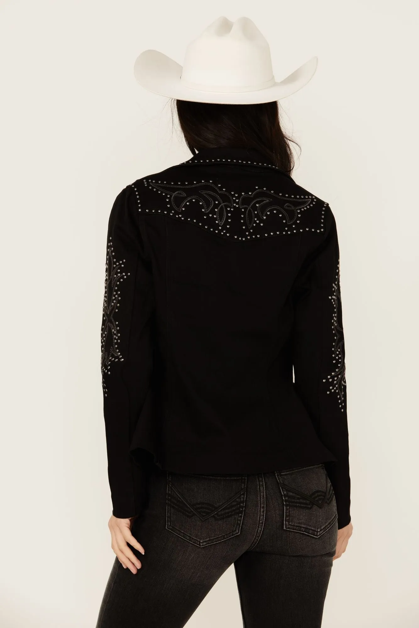 Burbank Embroidered and Studded Super Stretch Blazer