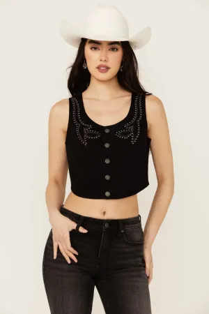 Burbank Embroidered and Studded Super Stretch Bustier