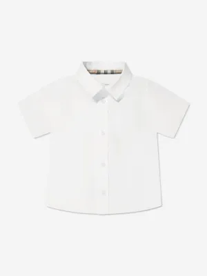 Burberry Baby Boys Mini Owen Short Sleeve Shirt In White