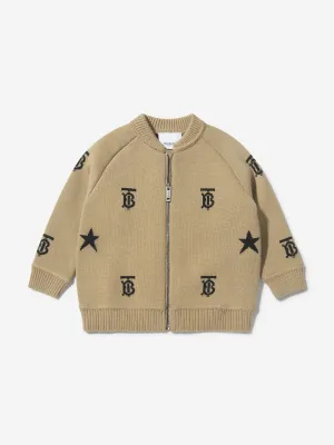 Burberry Baby Boys Wool Star And Monogram Zip Up Top