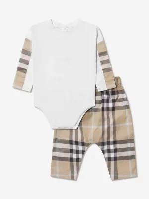 Burberry Baby Piero Bodysuit And Trousers Set