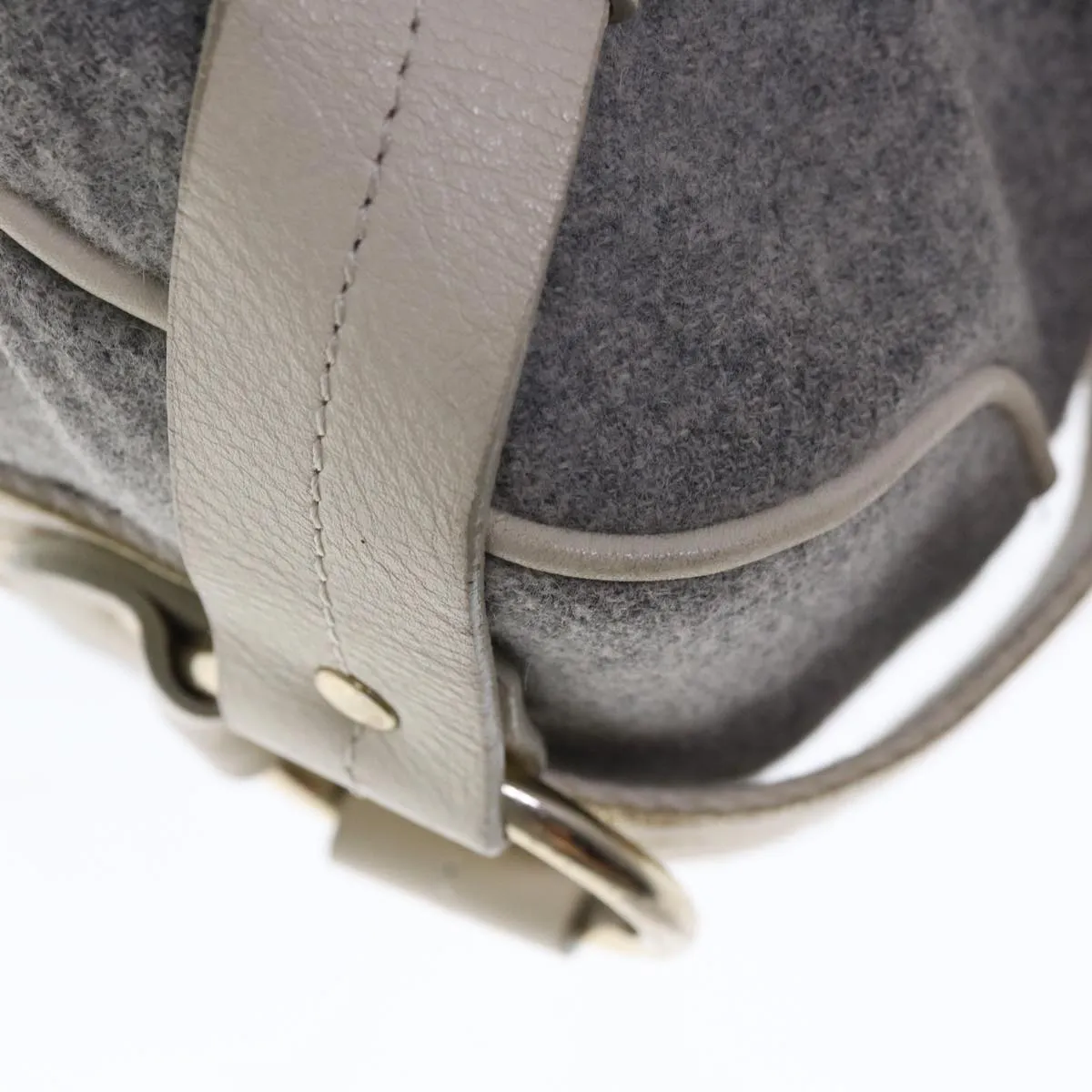 BURBERRY Blue Label Shoulder Bag Wool Gray  ac2666