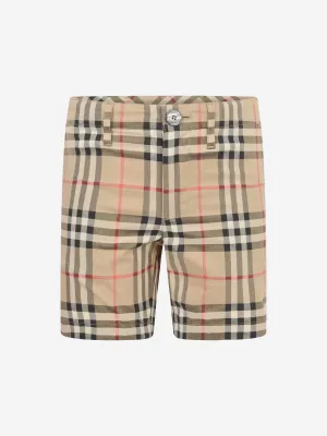 Burberry Boys Beige Vintage Check Cotton Shorts