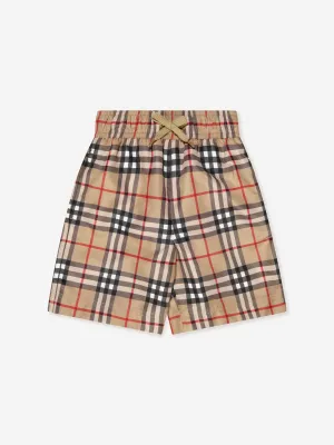 Burberry Boys Vintage Check Malcom Swim Shorts In Beige