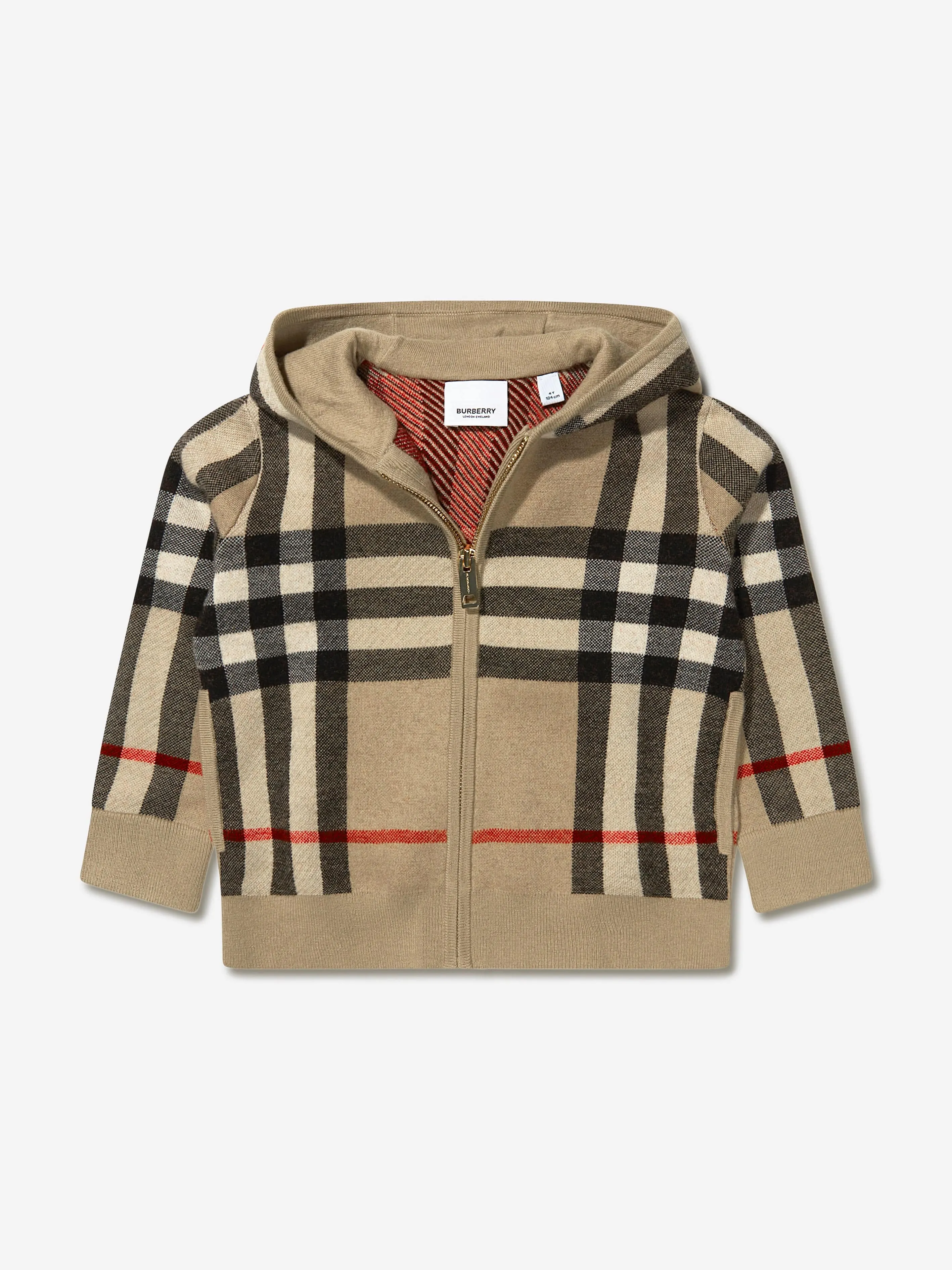 Burberry Boys Wool And Cashmere Gerard Zip Up Hoodie