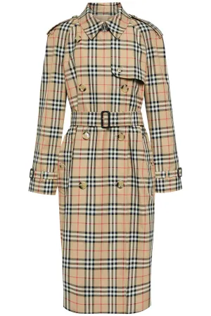 Burberry check trench coat