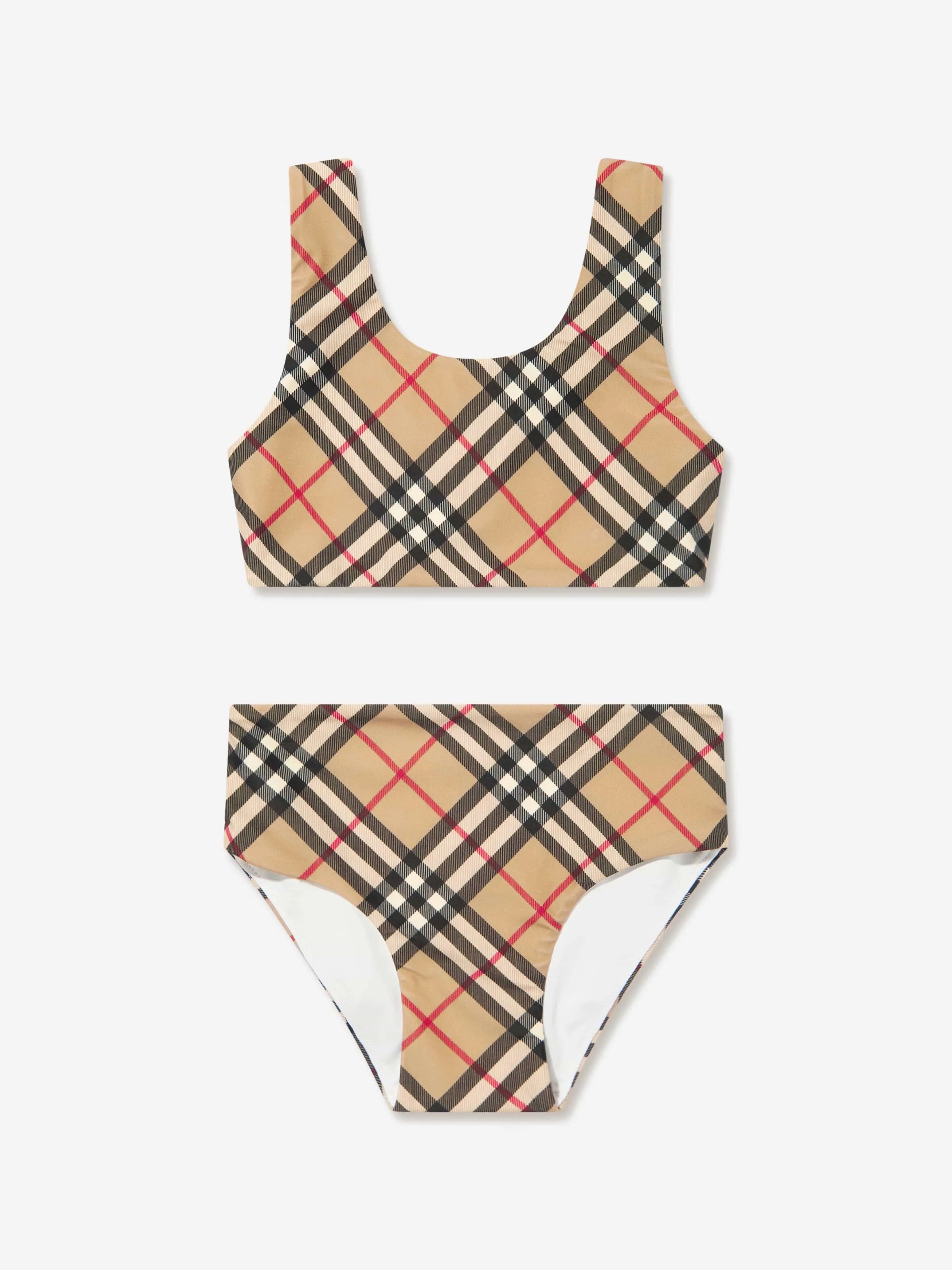 Burberry Girls Archive Check Noor Bikini in Beige