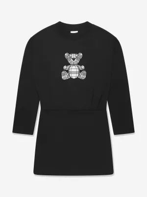 Burberry Girls Long Sleeve Tabot Bear Dress In Black