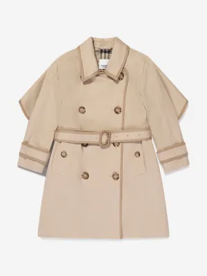 Burberry Girls Millicent Long Coat in Soft Fawn