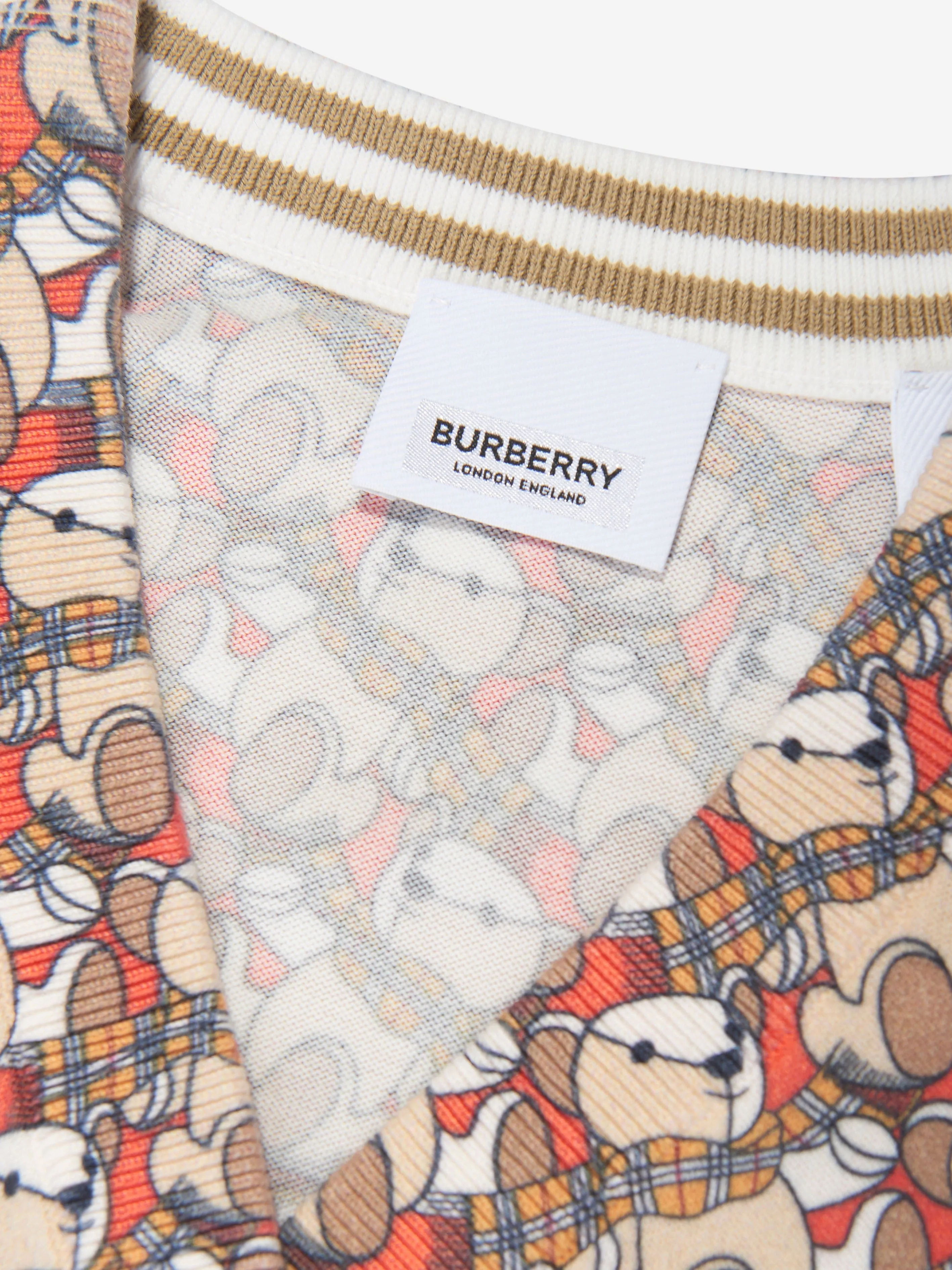 Burberry Girls Nicolette Bears Cardigan in Beige