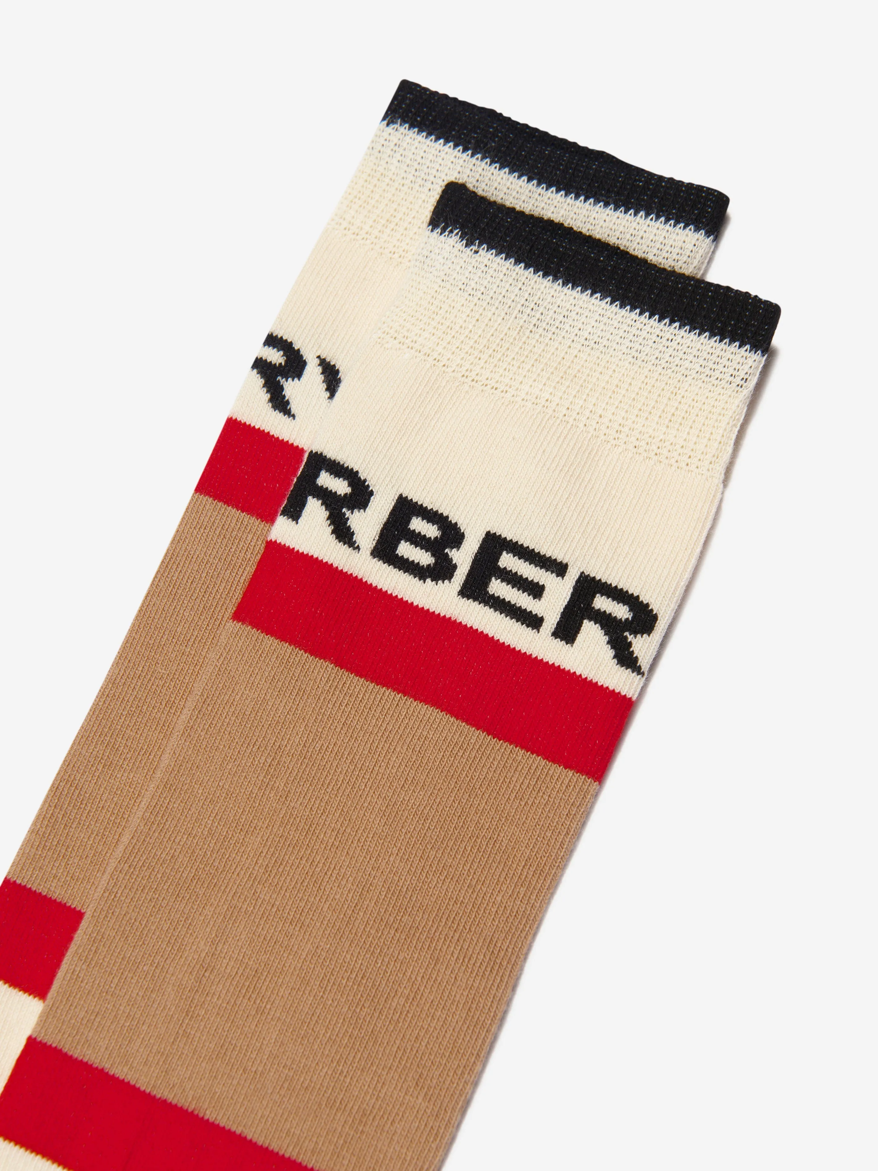 Burberry Kids Icon Text Socks In Multicolour